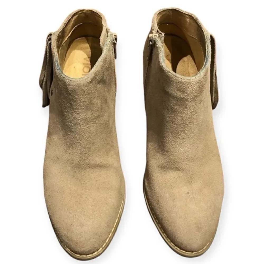 Vionic Tan Upright Faros Suede Heeled Boots Size 5
